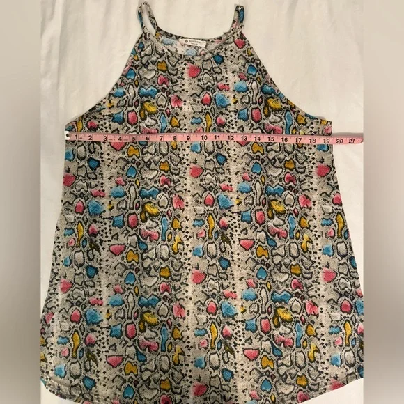 BOMBOM Women’s Leopard Pink/Blue/Gray Tank ~ Size XL - Picture 3 of 7